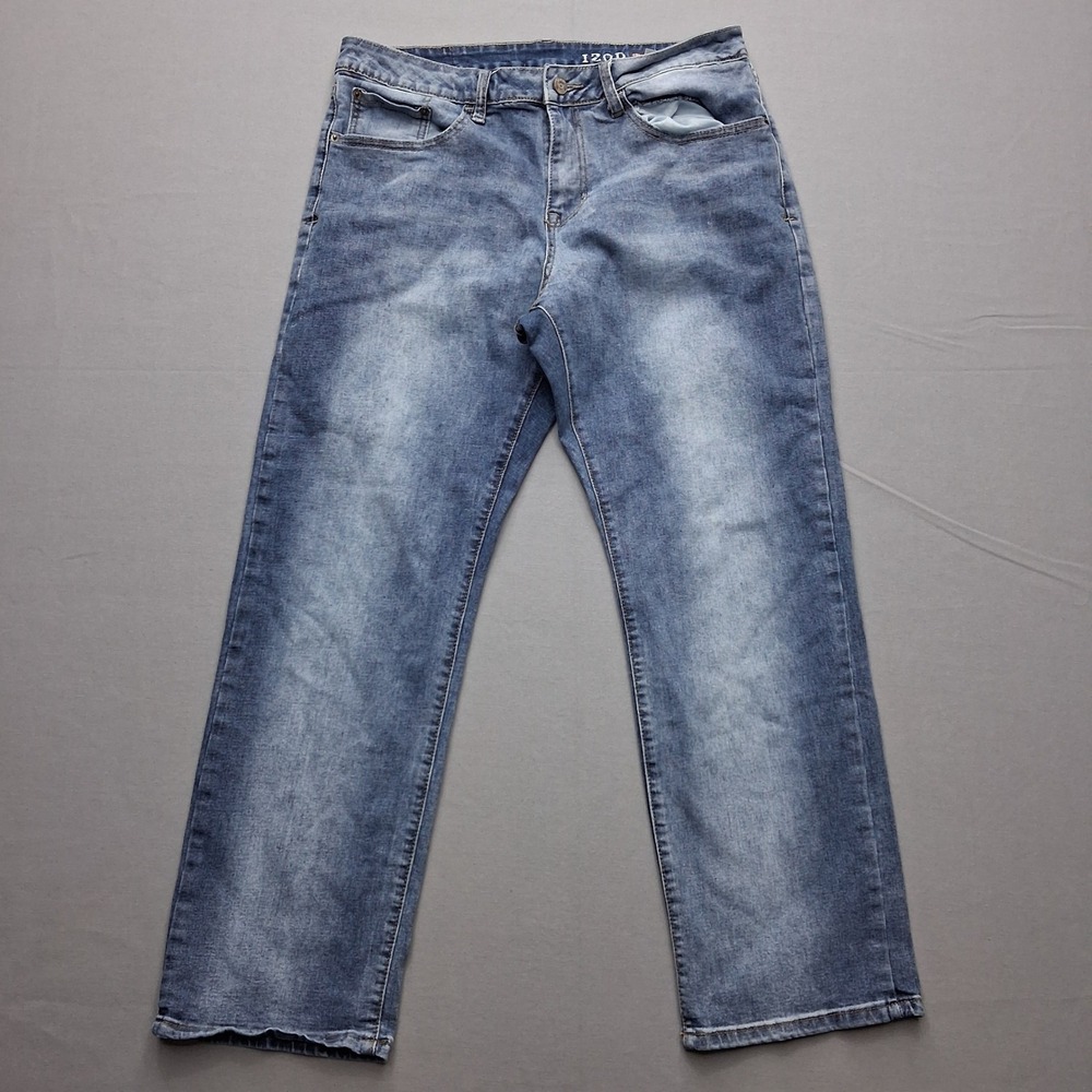 IZOD Mens Relaxed Fit Comfort Stretch Blue Jeans 32x30 RN 140976
